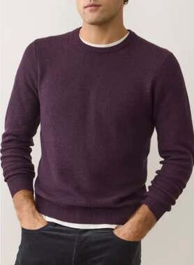 Marine Layer Men's Size M Purple Cotton Blend Crewneck Sweater